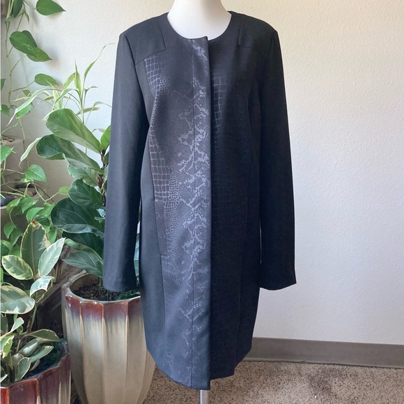 Laundry By Shelli Segal Black Polyester Rayon Long Blazer size 8 - Picture 2 of 16